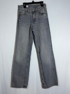 Zara Gray Wash High Rise Straight Leg Jeans Size 2 Juniors 5 Pocket